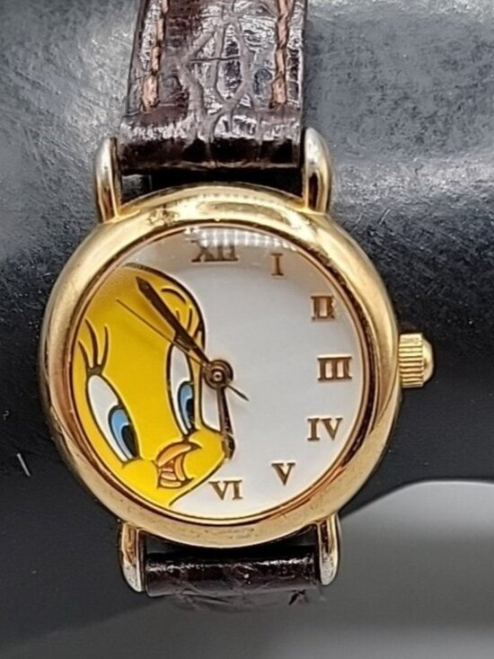 Warner Brothers Accessories - VTG Warner Brothers Store Exclusive Tweety Bird Watch 7" WB1720075 Gold Plated